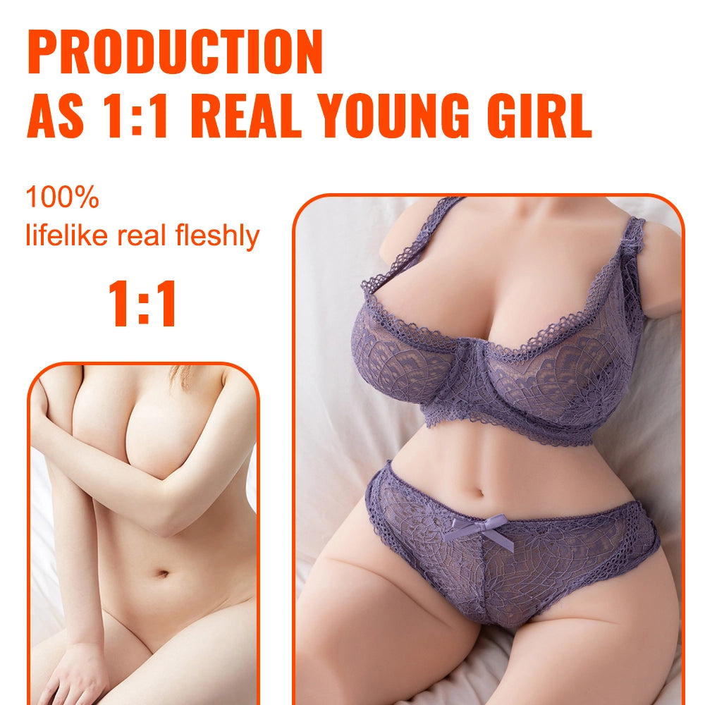 XE08-18lb Life-size Chubby Round Breasts BBW Sex Doll Torso For Adult