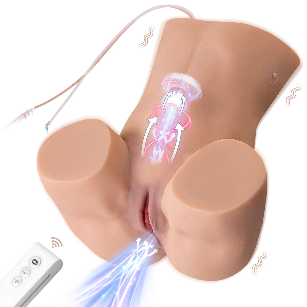 XE12-16.9 lb Sucking & Vibrating Mini Sex Doll Torso Hands Free Big Ass