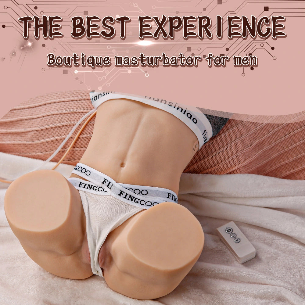 XE12-16.9 lb Sucking & Vibrating Mini Sex Doll Torso Hands Free Big Ass