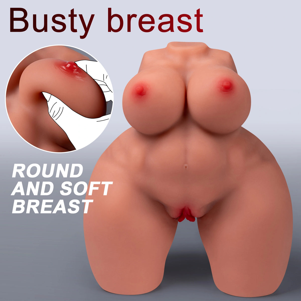 XE02-9.9lb Tan Skin BBW Big Boobs Sex Torso Torso Sex Doll